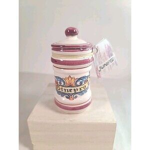 Rare SEALED NOS Vintage Prodotta In Italia Ceramica Terracotta Juniper Spice Jar